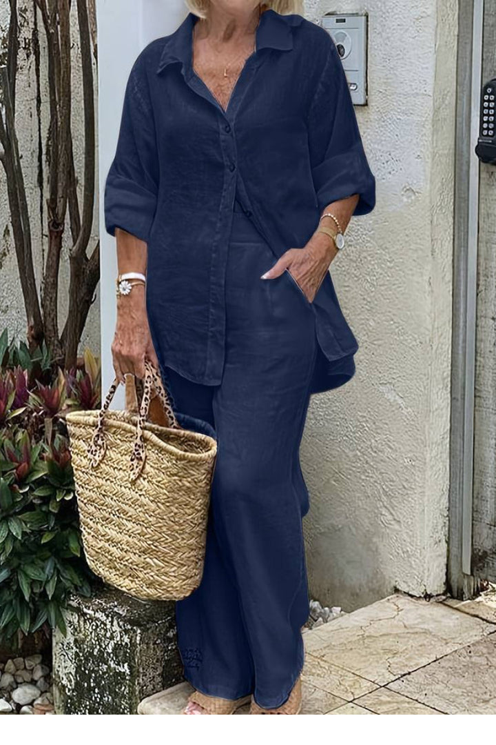 Ensemble Décontracté Monochrome Pour Femme | Deux Pièces