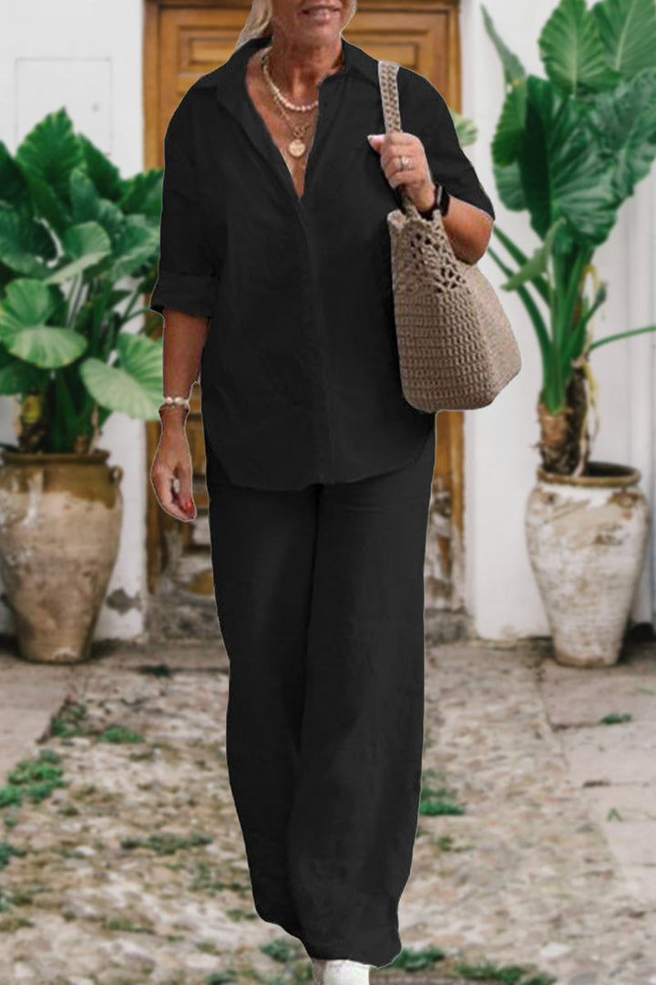 Ensemble Décontracté Monochrome Pour Femme | Deux Pièces