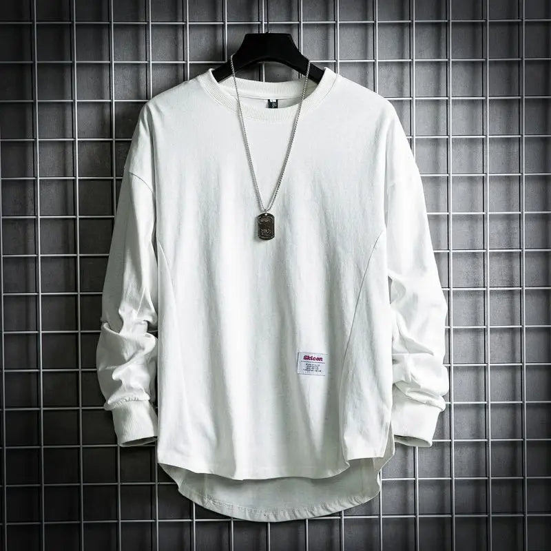 Pull Décontracté Minimaliste Pour Hommes | Ourlet Plongeant