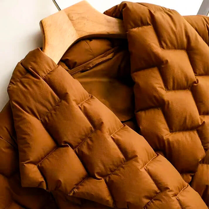 Manteau Matelassé Élégant pour femme | Ceinturé Mi-Long