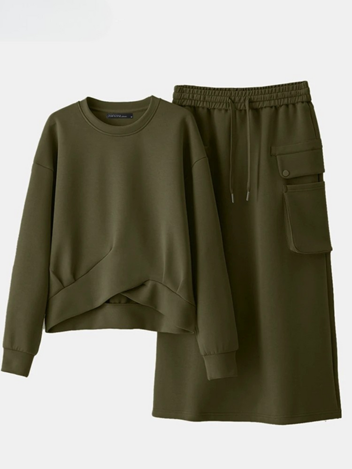 Ensemble Tricot Structuré Pour Femme | Asymétrique Midi