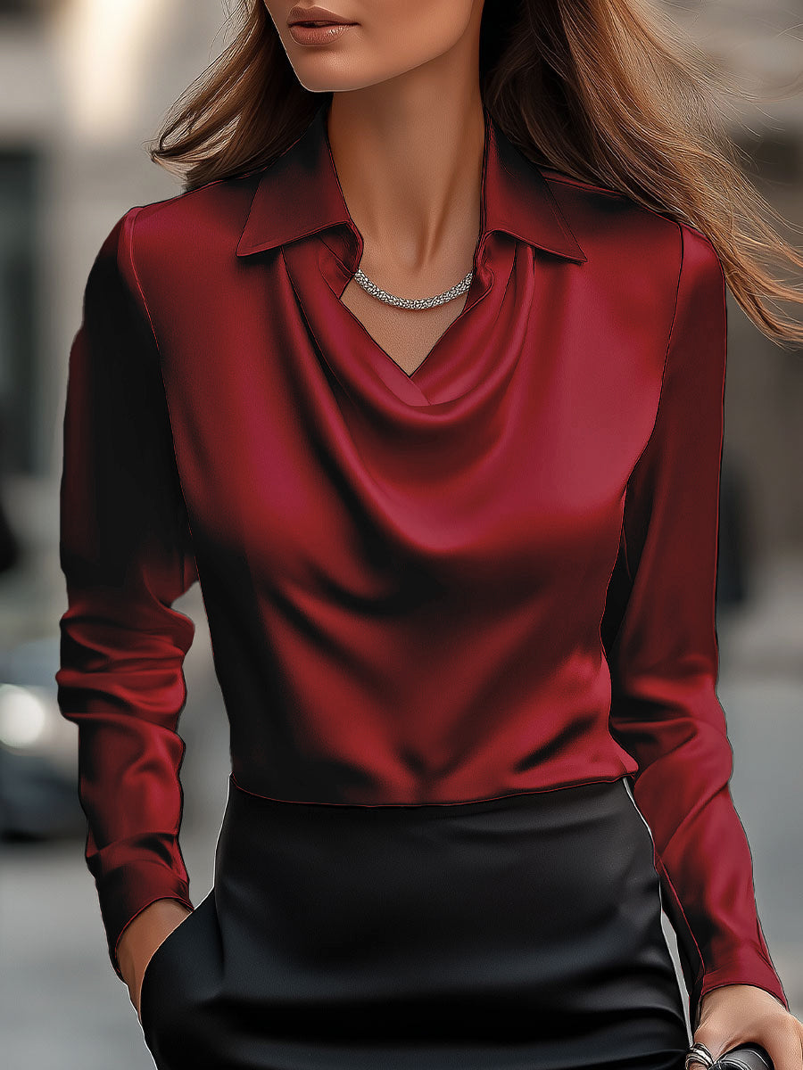 Chemisier Élégant Drapé Pour Femme | Coupe Ample