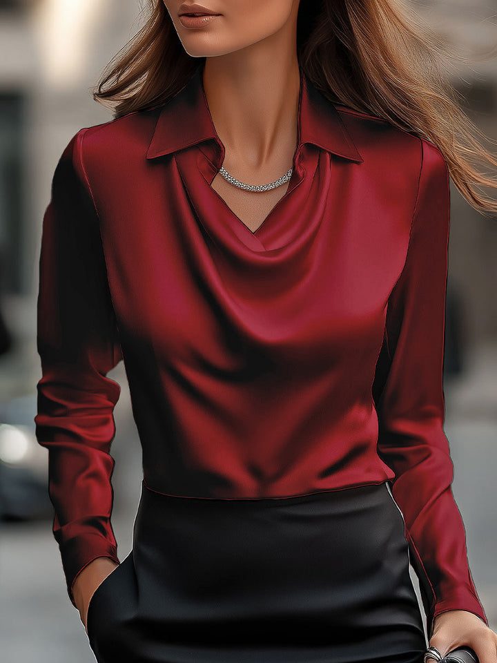 Chemisier Élégant Drapé Pour Femme | Coupe Ample