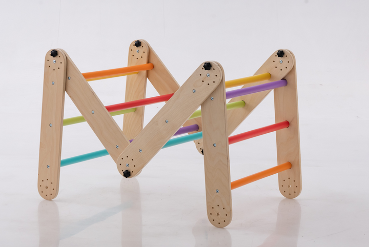 Transformable triangle + Reversible climbing ramp | 2-in-1 foldable climbing structure