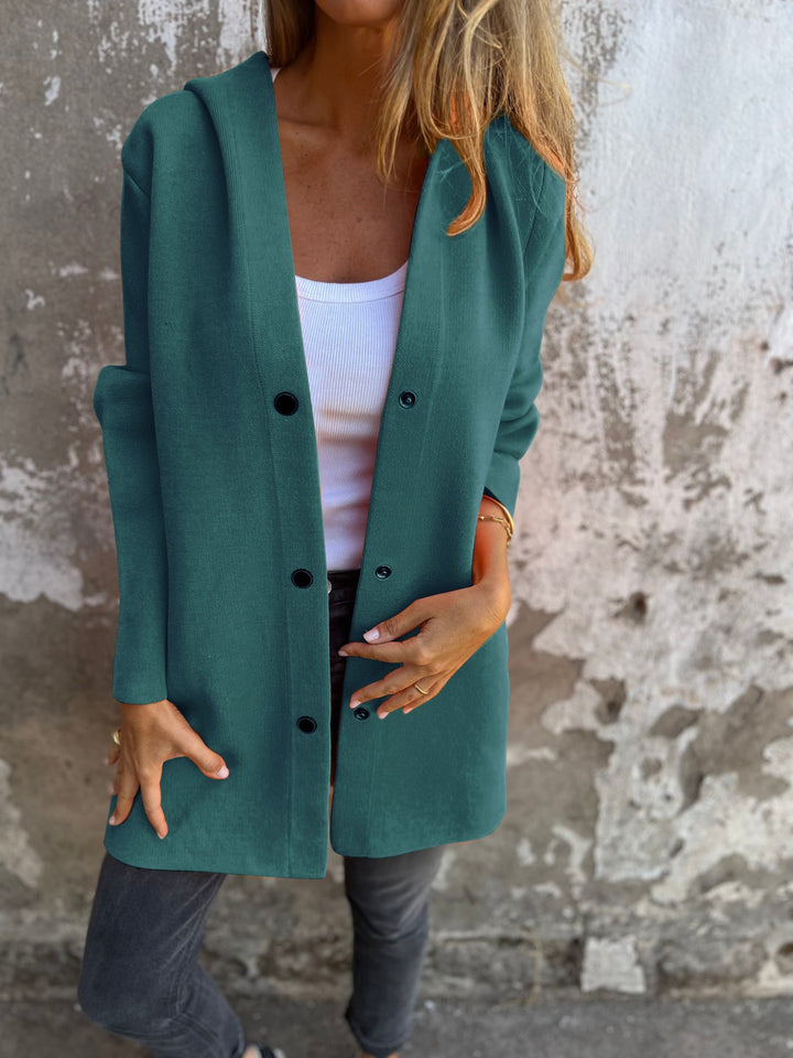 Casual single-breasted hooded jacket