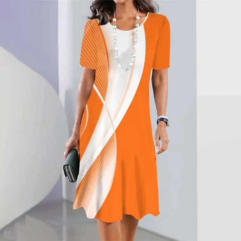 Robe Femme Plissée à Blocs de Couleurs | Midi