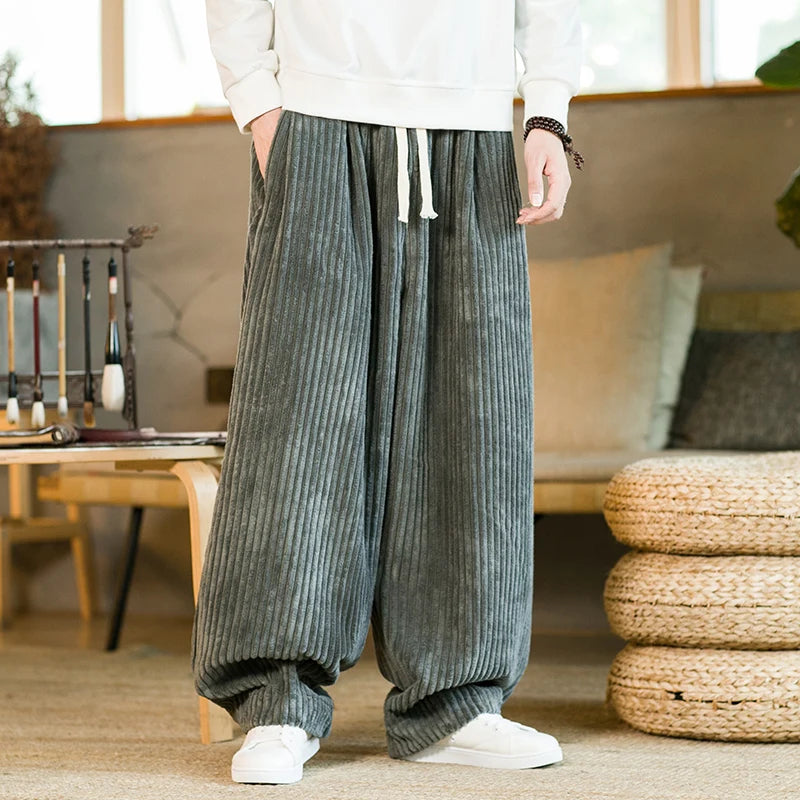 Pantalon Texturé Décontracté Pour Hommes | Coupe Large