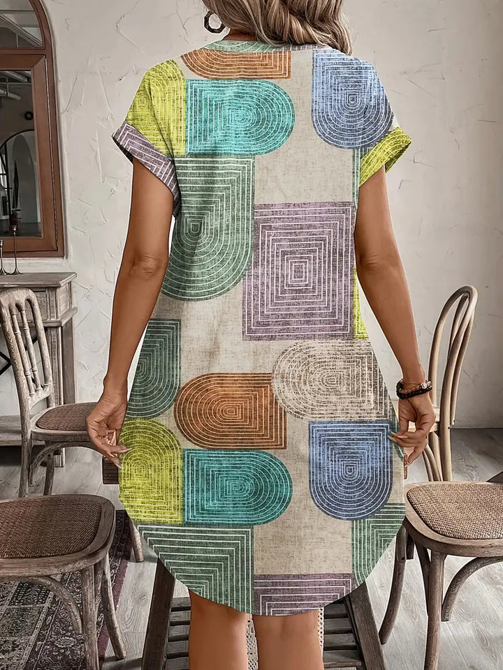 Robe Géométrique Élégante Pour Femme | Midi