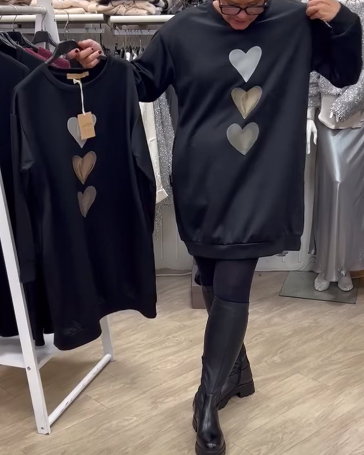 Sweat-Shirt Femme Cœur Imprimé | Manches Longues