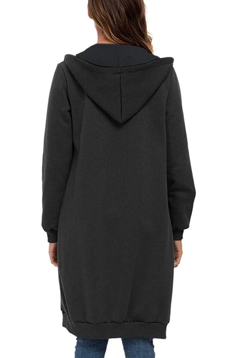 Sweat À Capuche Zippé Oversize Pour Femme | Coupe Longue
