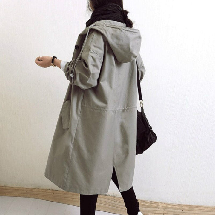 Women's Long Hooded Trench Coat | Lightweight and Stylish 