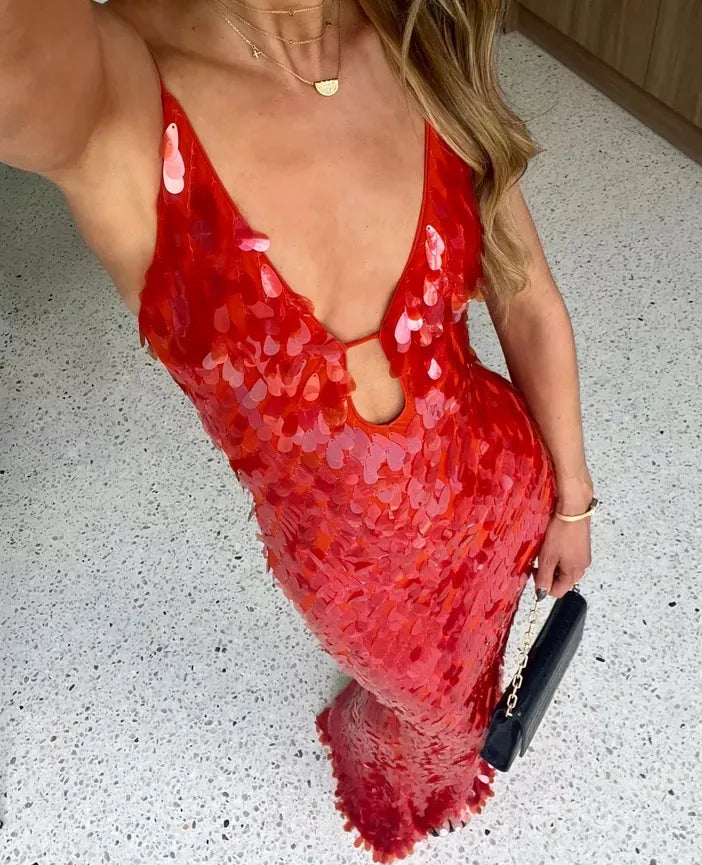 Robe Maxi à Paillettes Éblouissantes pour Femmes