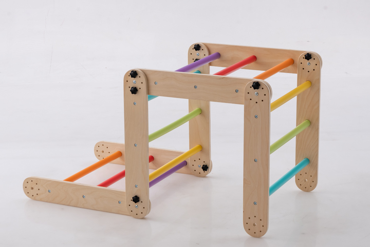 Transformable triangle + Reversible climbing ramp | 2-in-1 foldable climbing structure