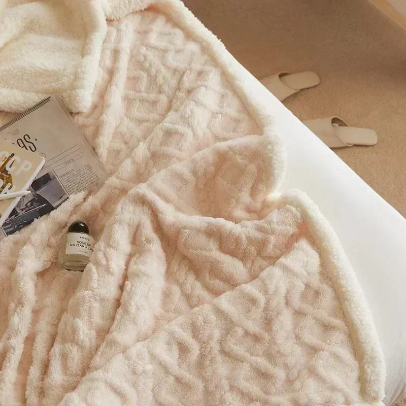 Élégante Couverture d'Hiver en Tissu Épais Aux Détails Raffinés