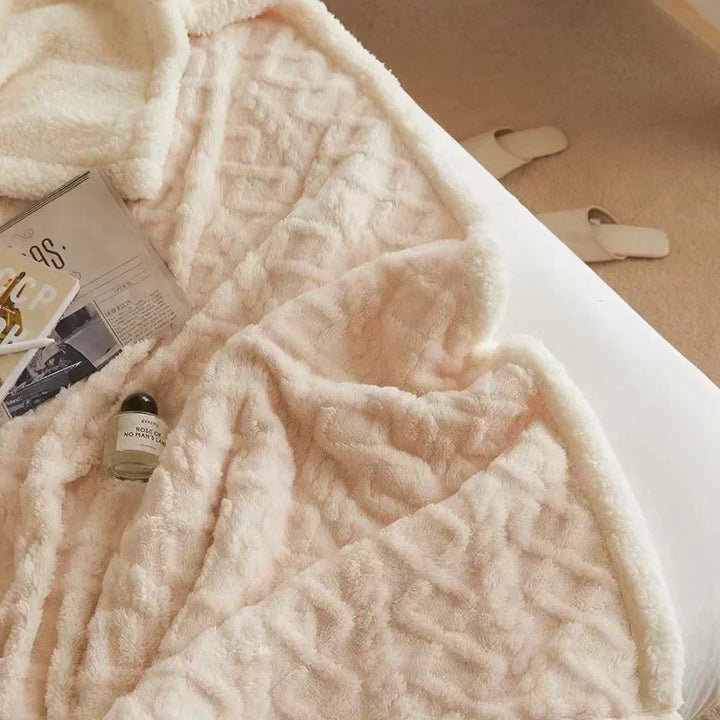 Élégante Couverture d'Hiver en Tissu Épais Aux Détails Raffinés