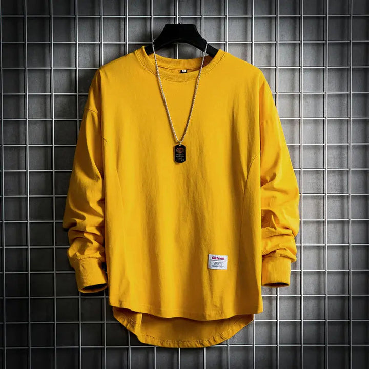 Pull Décontracté Minimaliste Pour Hommes | Ourlet Plongeant