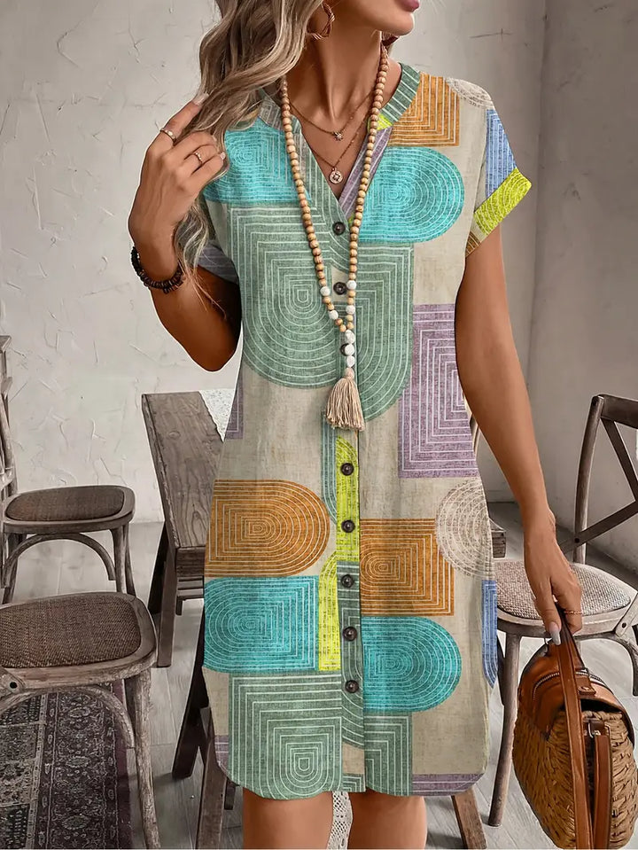 Robe Géométrique Élégante Pour Femme | Midi