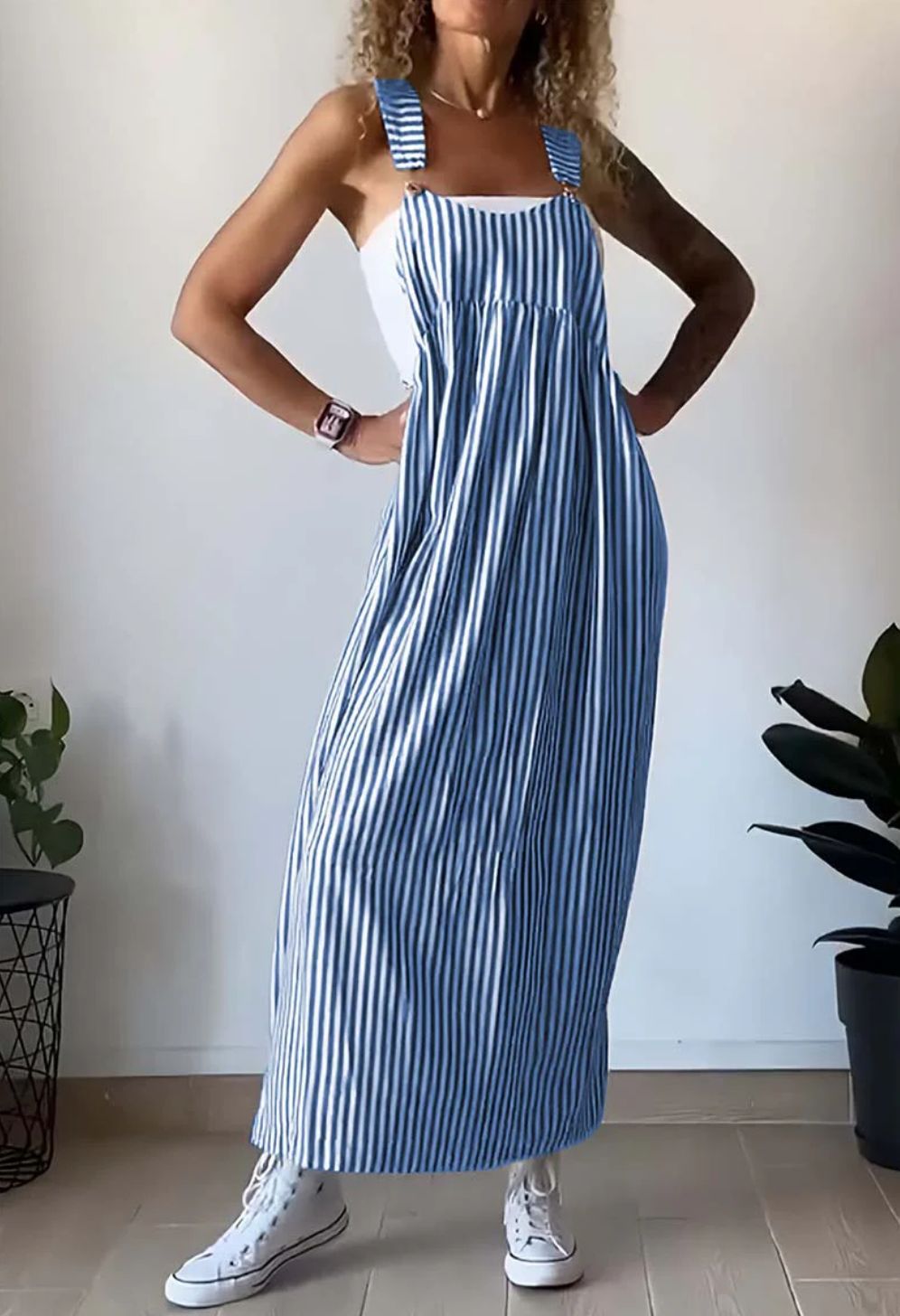 Emma | Robe combinaison décontractée rayée