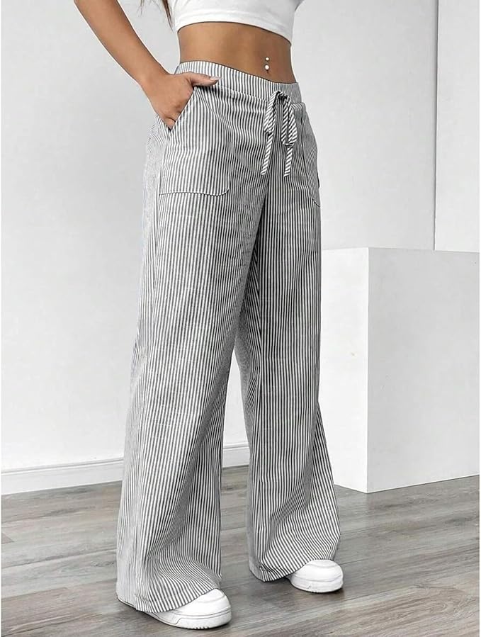 Pantalon Large Décontracté Pour Femme | Léger Ajustable