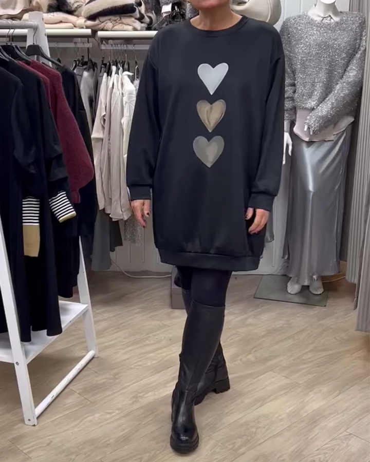 Sweat-Shirt Femme Cœur Imprimé | Manches Longues