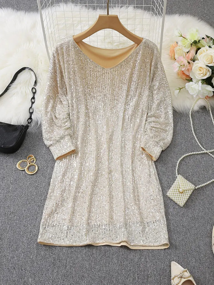 Robe Brillante Femme Asymétrique | Mini