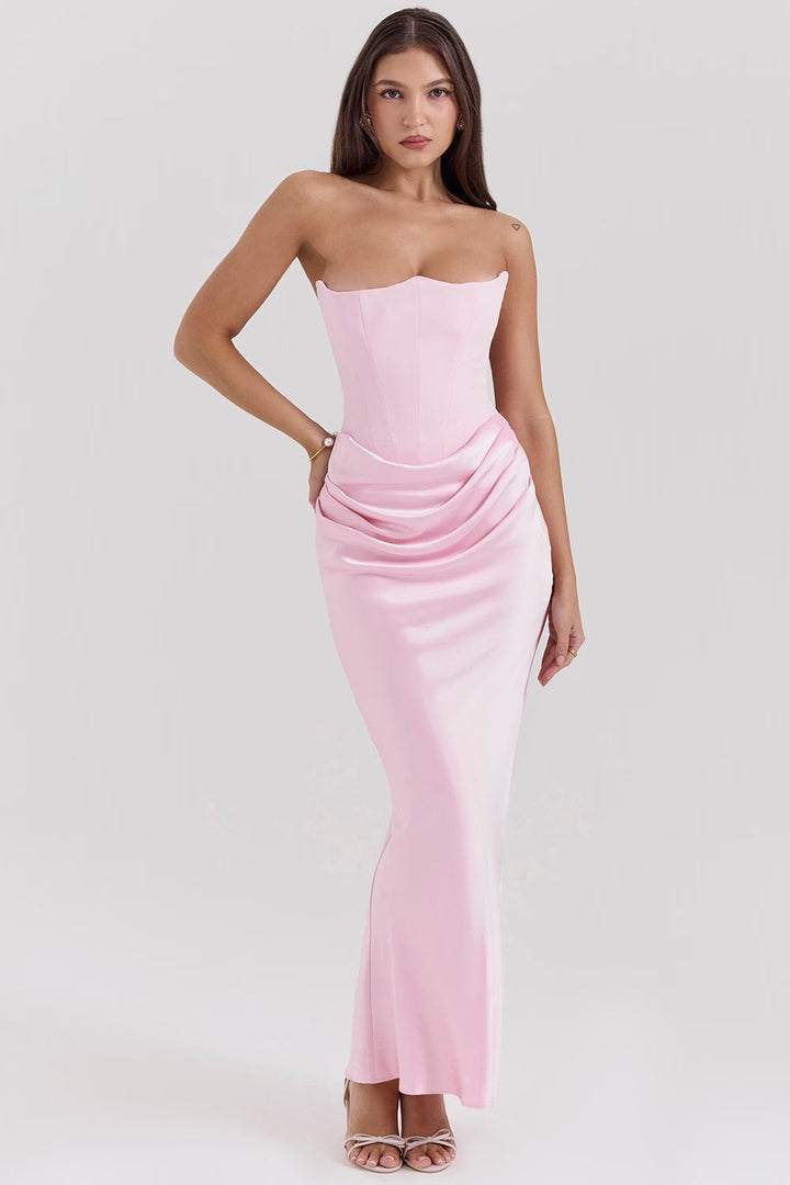 Robe Maxi Élegante Sans Bretelles pour Femmes