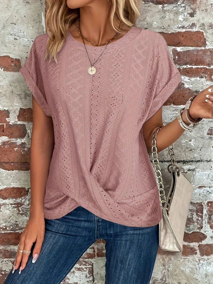 T-Shirt Torsadé Texturé Pour Femme | Coupe Décontractée