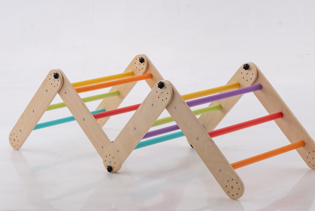 Transformable triangle + Reversible climbing ramp | 2-in-1 foldable climbing structure