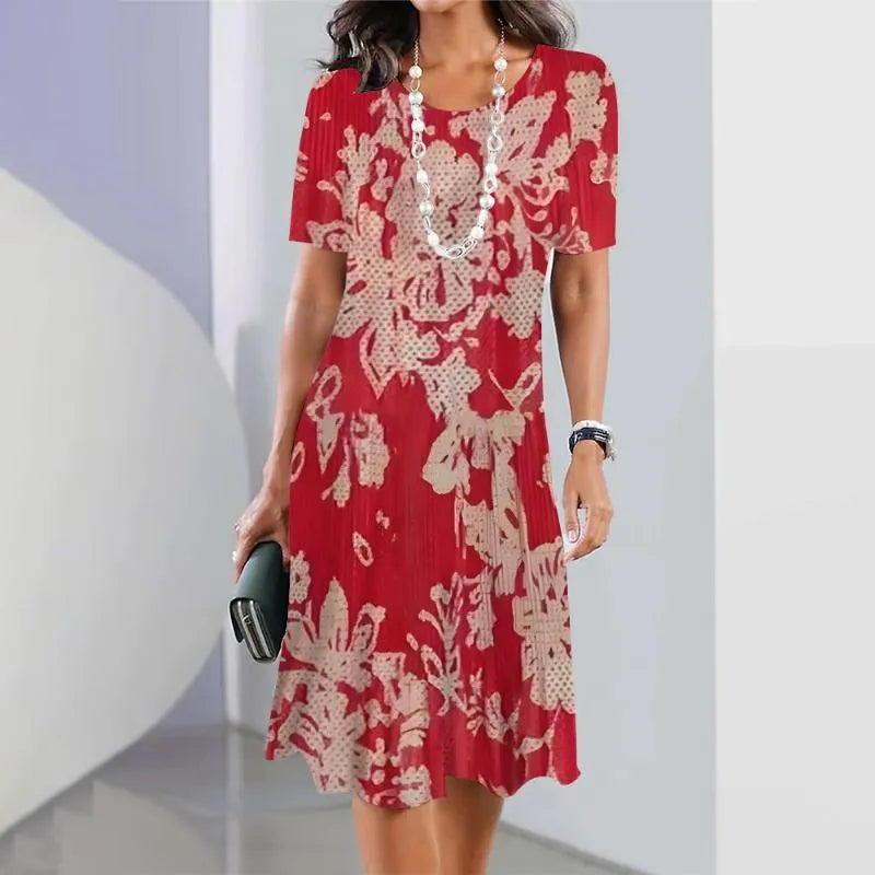 Robe Femme Plissée à Blocs de Couleurs | Midi