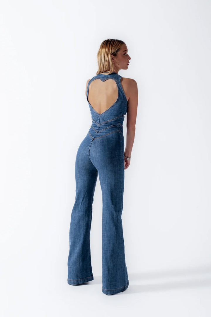 Women's Fitted Jumpsuit | Elegant Sweetheart Back