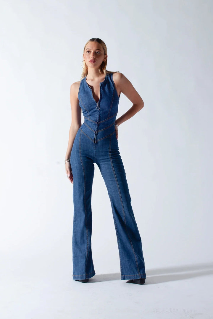 Women's Fitted Jumpsuit | Elegant Sweetheart Back
