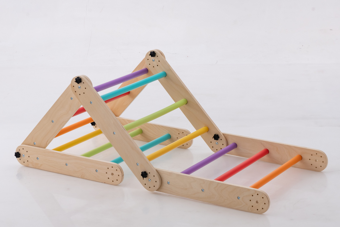 Transformable triangle + Reversible climbing ramp | 2-in-1 foldable climbing structure