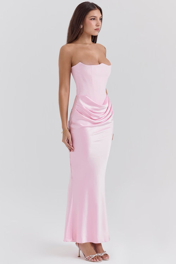 Robe Maxi Élegante Sans Bretelles pour Femmes