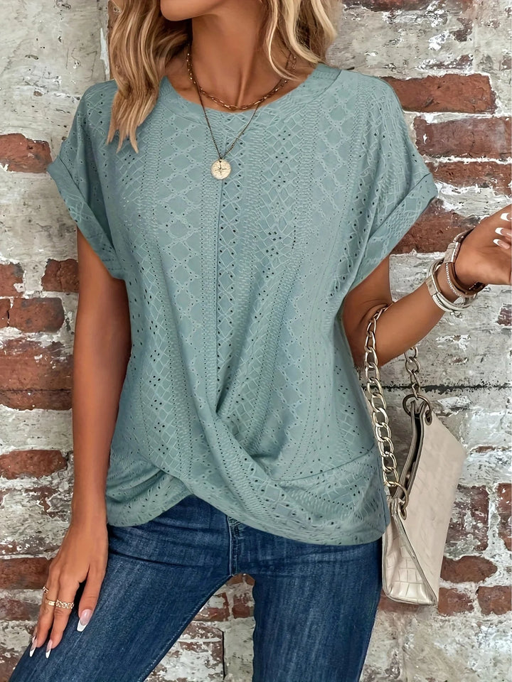 T-Shirt Torsadé Texturé Pour Femme | Coupe Décontractée
