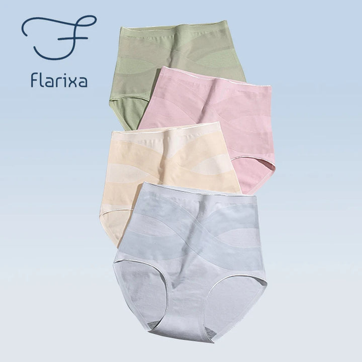 Culottes taille haute sans couture Flarixa - Contrôle du ventre, respirantes et de couleur unie