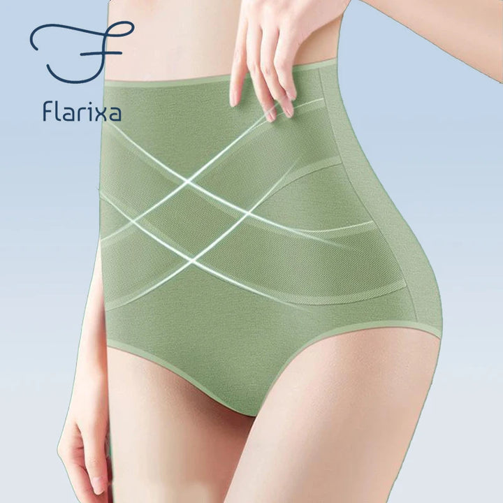 Culottes taille haute sans couture Flarixa - Contrôle du ventre, respirantes et de couleur unie