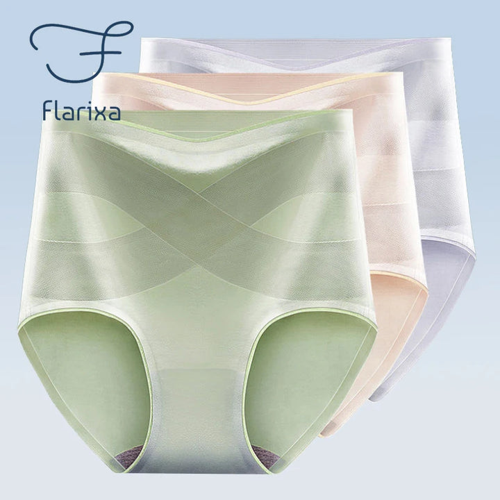 Culottes taille haute sans couture Flarixa - Contrôle du ventre, respirantes et de couleur unie