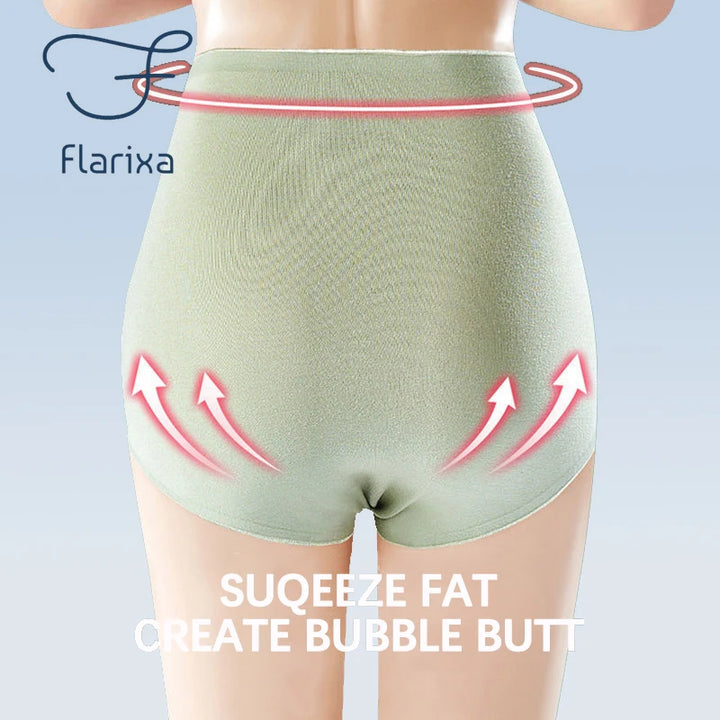 Culottes taille haute sans couture Flarixa - Contrôle du ventre, respirantes et de couleur unie