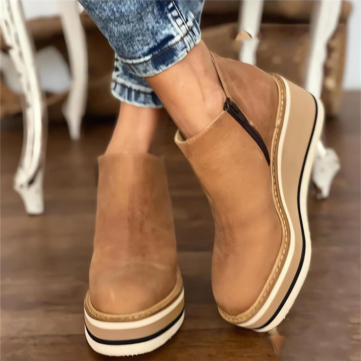 Sofia | Chaussures en cuir zippées, design élégant