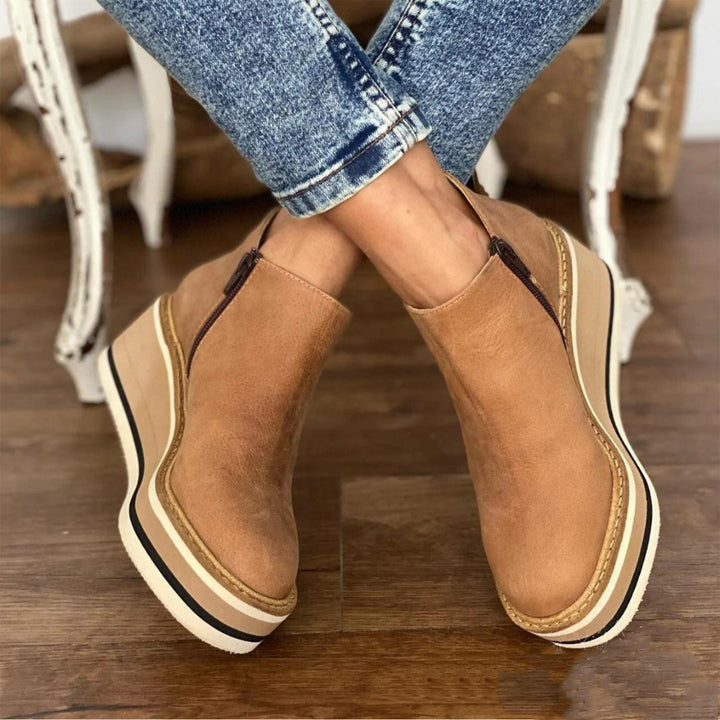 Sofia | Chaussures en cuir zippées, design élégant