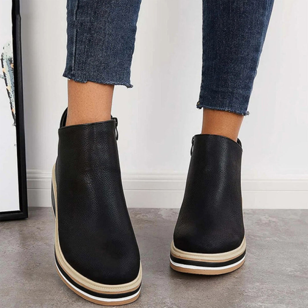Sofia | Chaussures en cuir zippées, design élégant