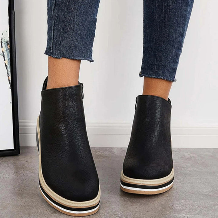 Sofia | Chaussures en cuir zippées, design élégant