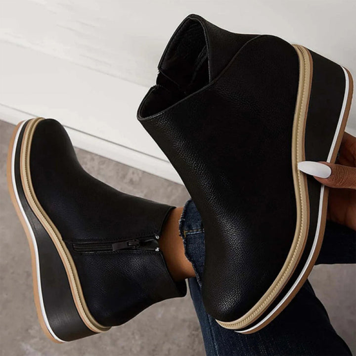 Sofia | Chaussures en cuir zippées, design élégant