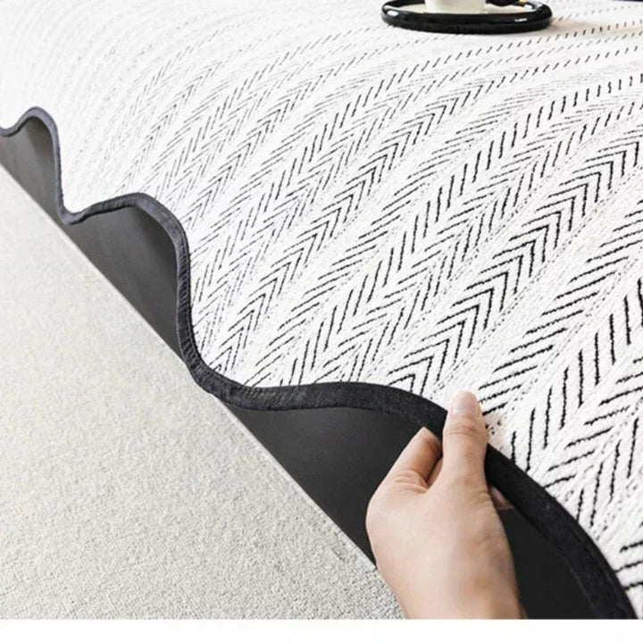 Arivelle Chevron Sofa Cover with Scalloped Edge