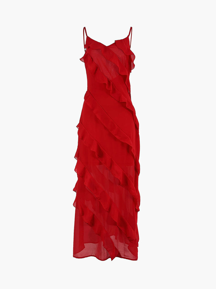 Robe Femme Élégante Longue à Volants | Maxi
