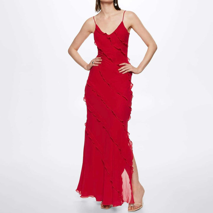 Robe Femme Élégante Longue à Volants | Maxi