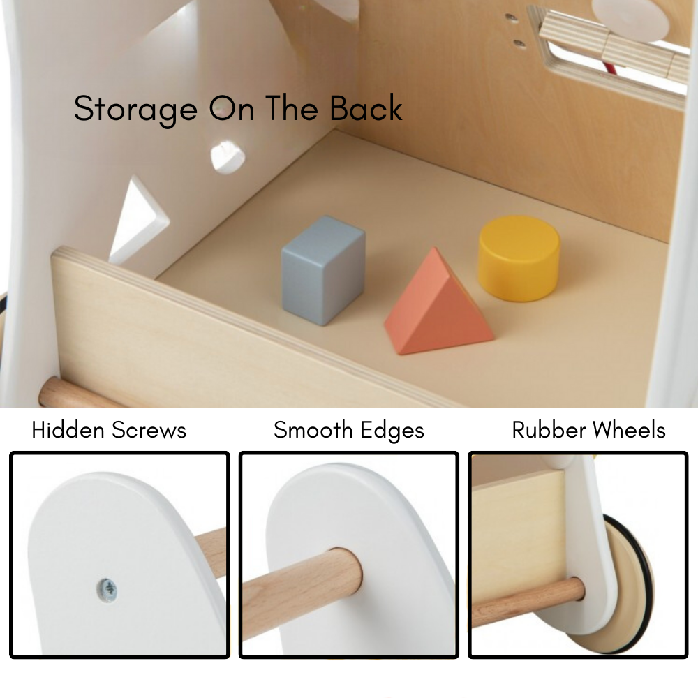 Trotteur en Bois Pour Bébé | Tableau d'Activités
