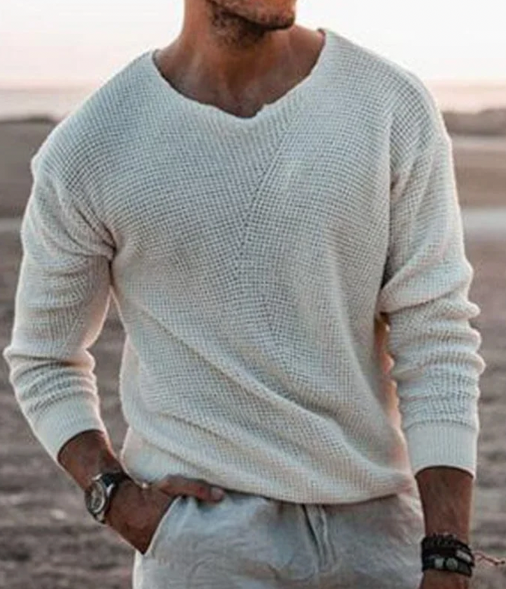 Pull col V en tricot pour homme | Élégant et léger
