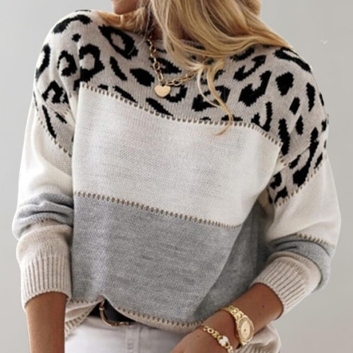 Pull Femme Léopard Élégant | Manches Longues