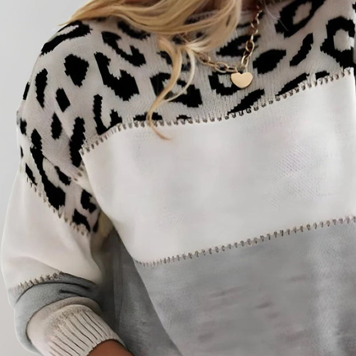 Pull Femme Léopard Élégant | Manches Longues